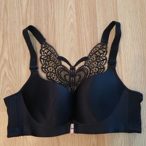Butterfly Back |  Front Snap | Black Bra